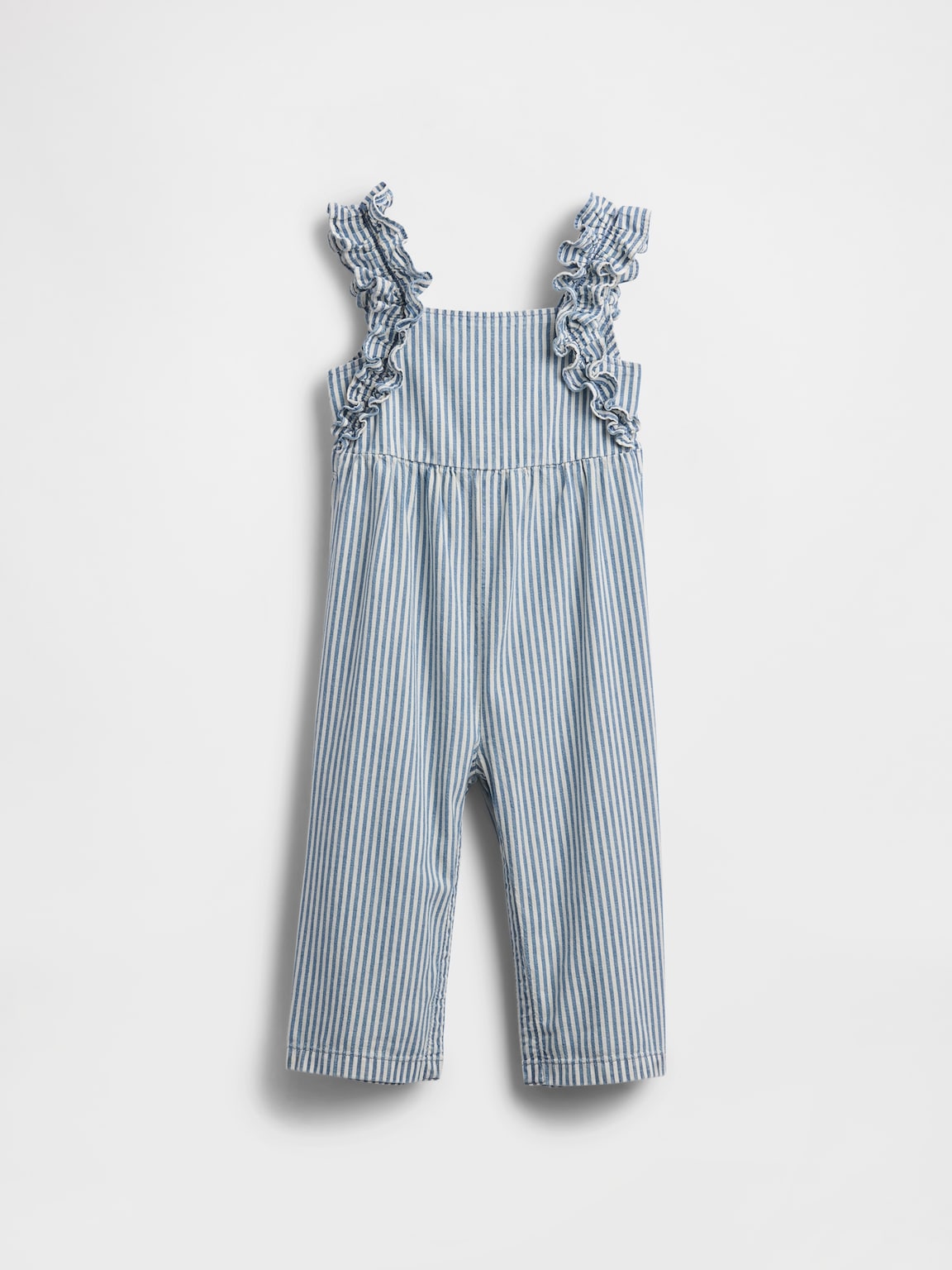 Baby & Toddler Denim Stripe Ruffle Jumpsuit