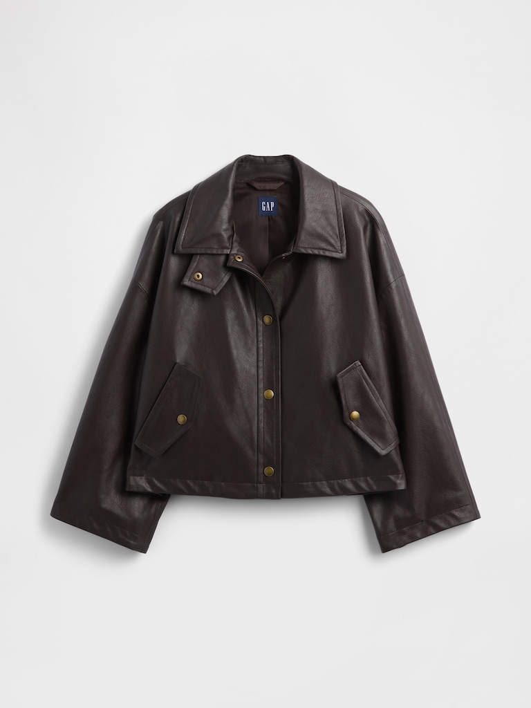 Vegan Leather Swing Jacket