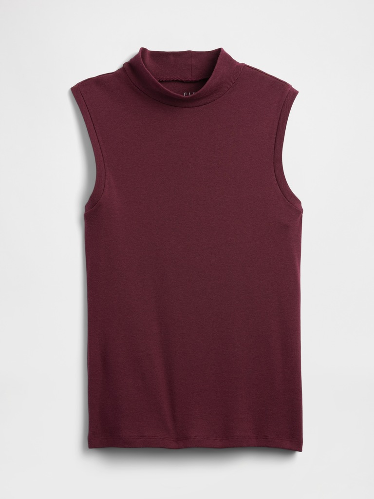 Modern Ribbed Mockneck Tank Top