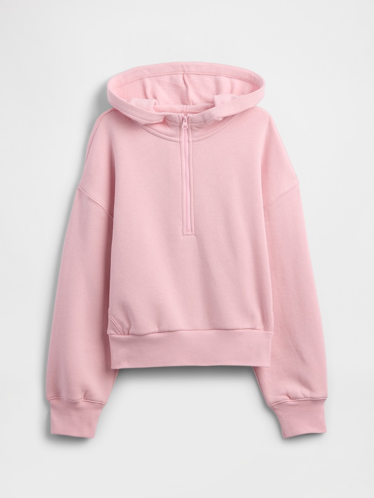 Kids Relaxed Half-Zip Fleece Hoodie