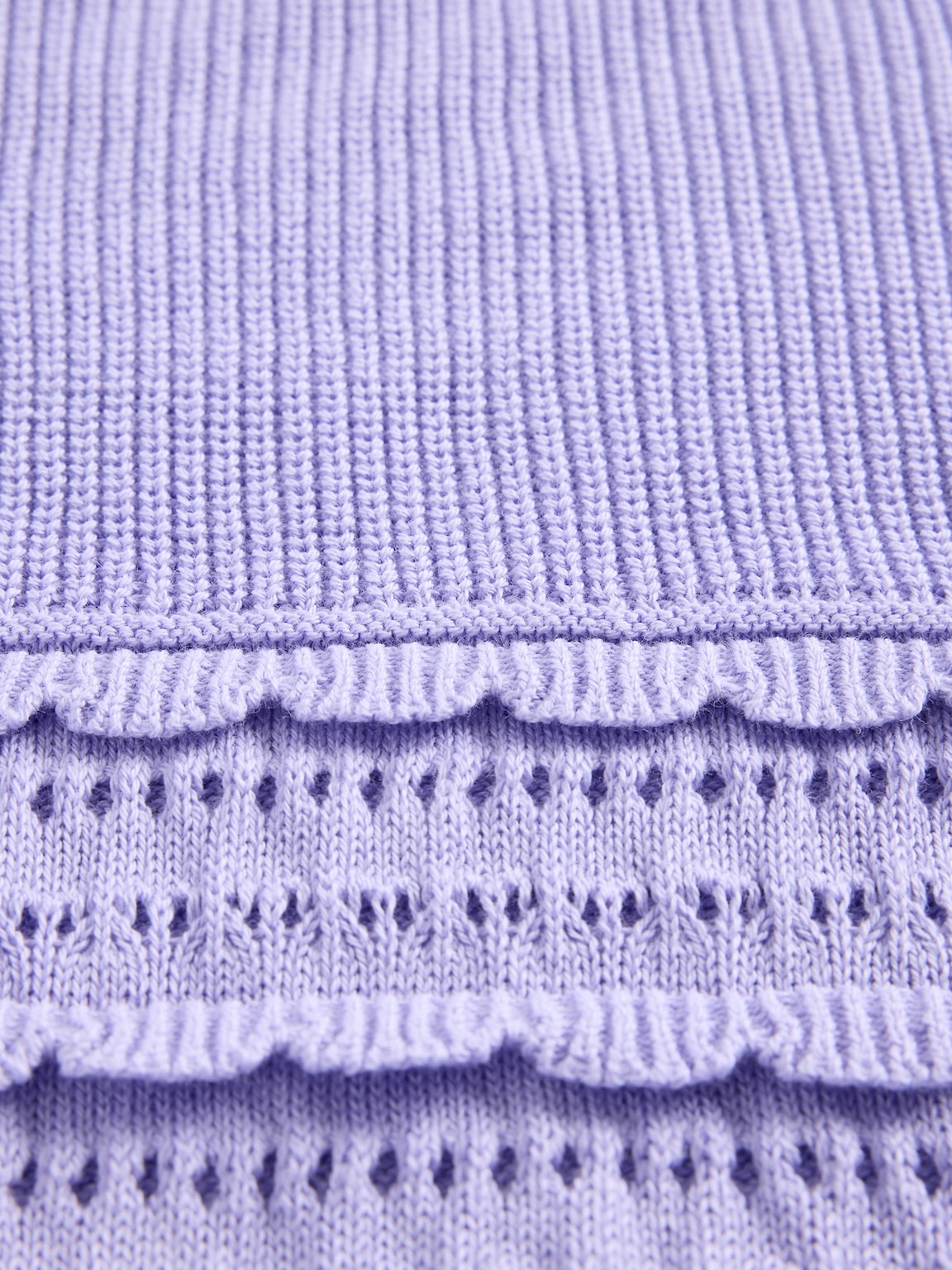 Kids Scalloped Mixed-Stitch Sweater