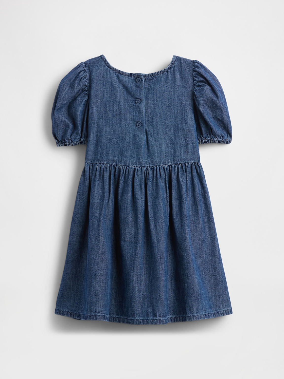 Baby & Toddler Denim Puff-Sleeve Bow Dress