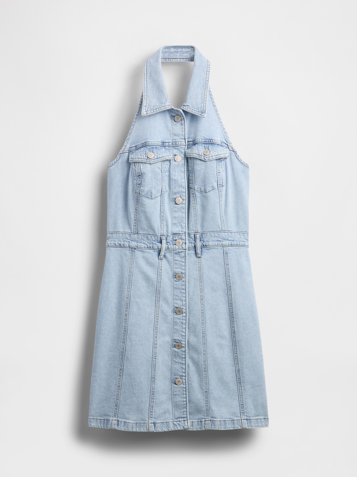 Icon Denim Halter Mini Dress