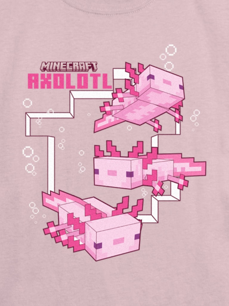 Kids Minecraft Axolotl Graphic T-Shirt