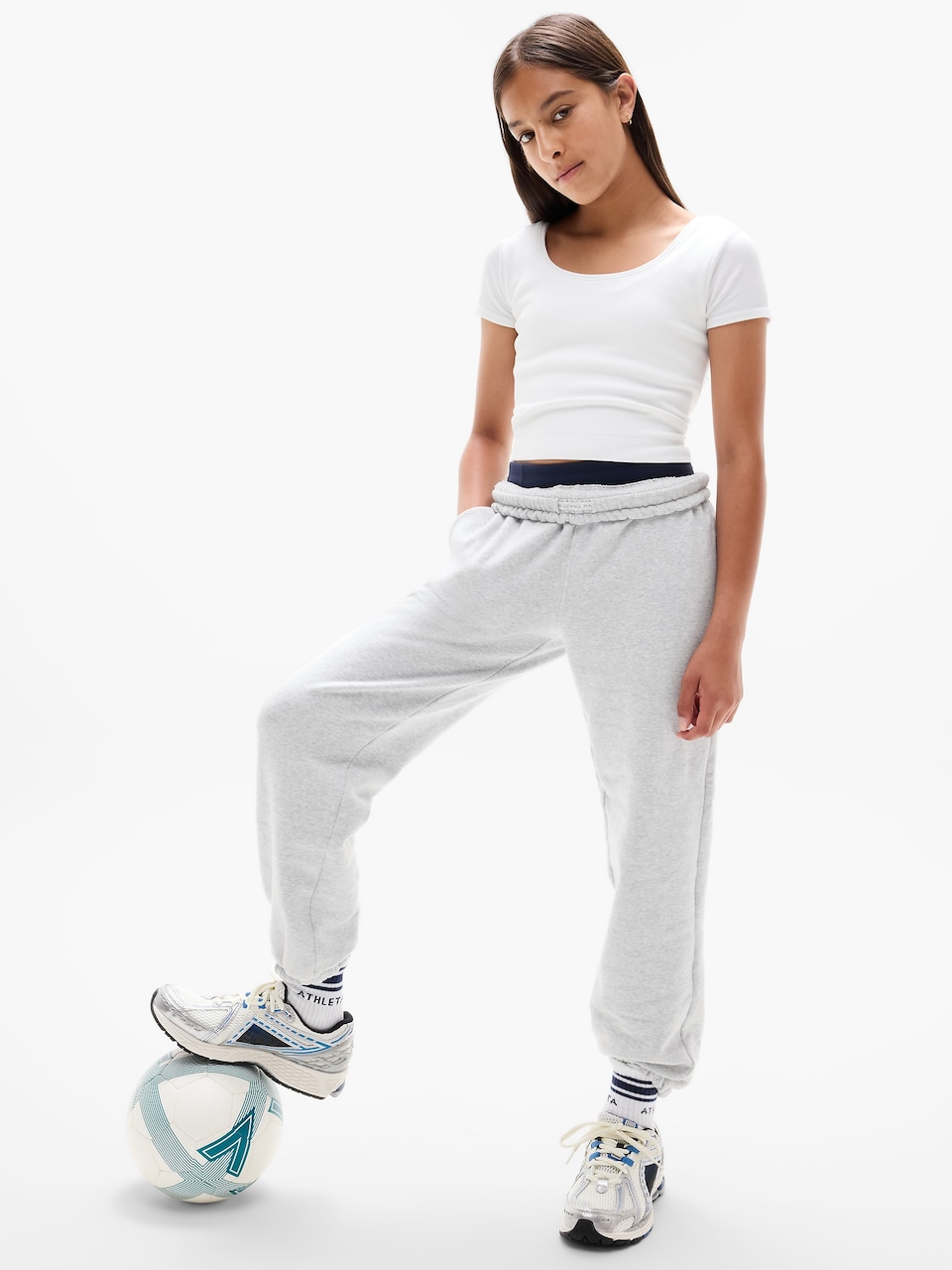 Athleta Girl Rise Above Rib Crop Tee