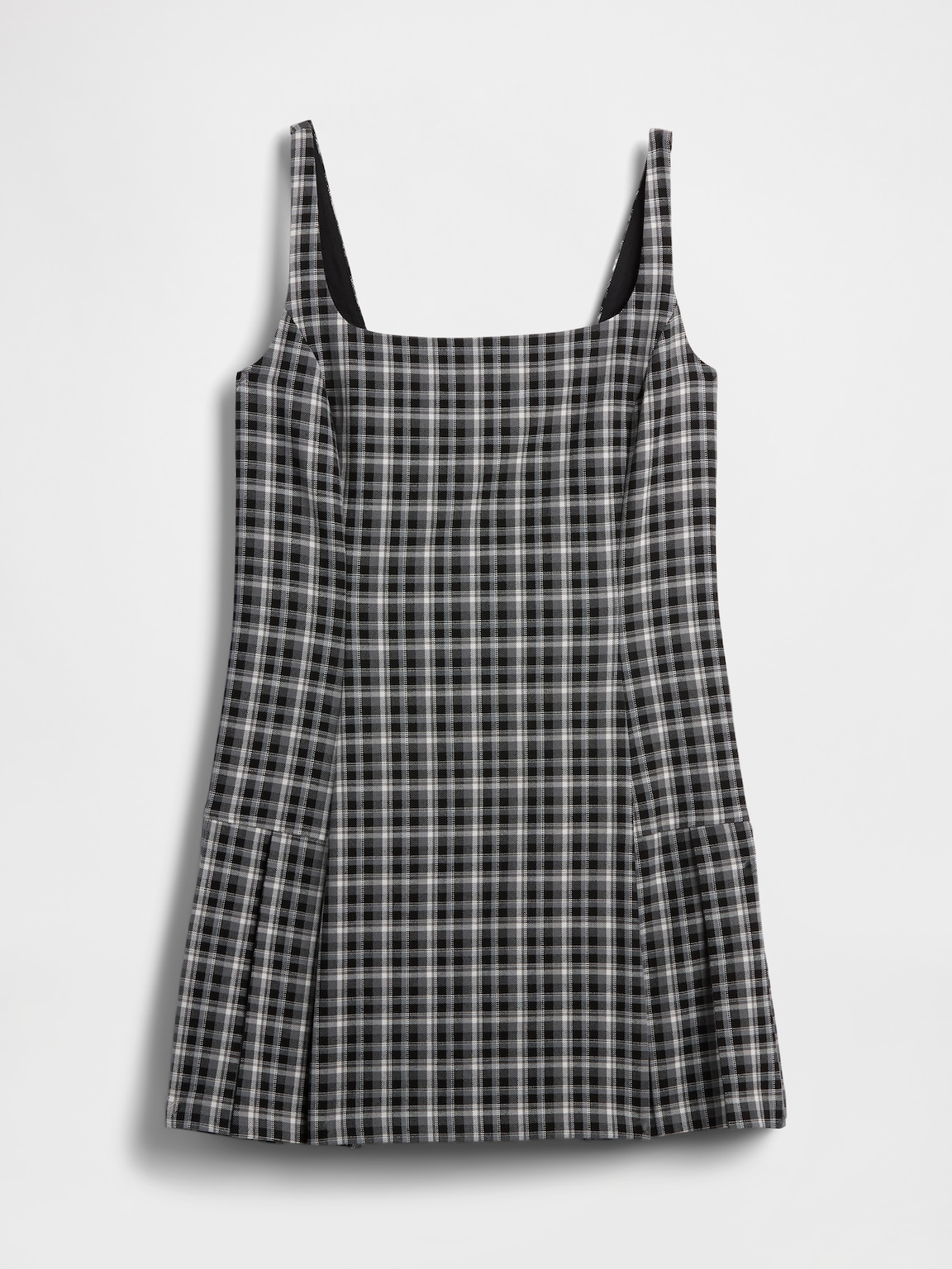 Square-Neck Pleated Mini Dress