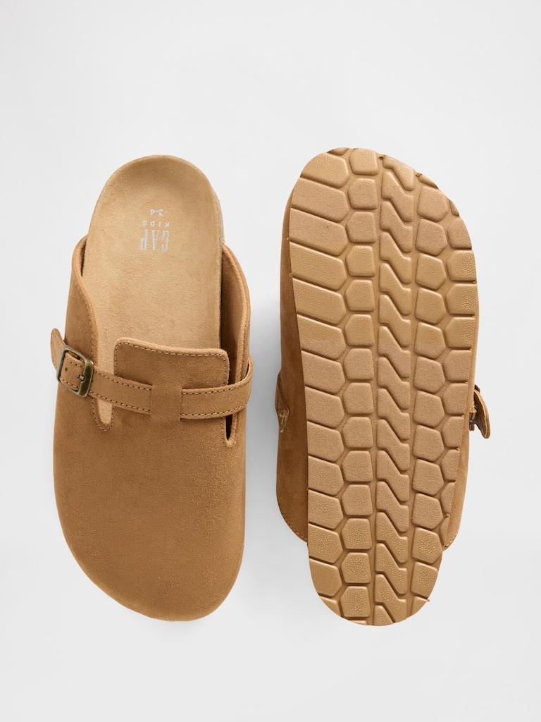 Kids Vegan Suede Clogs