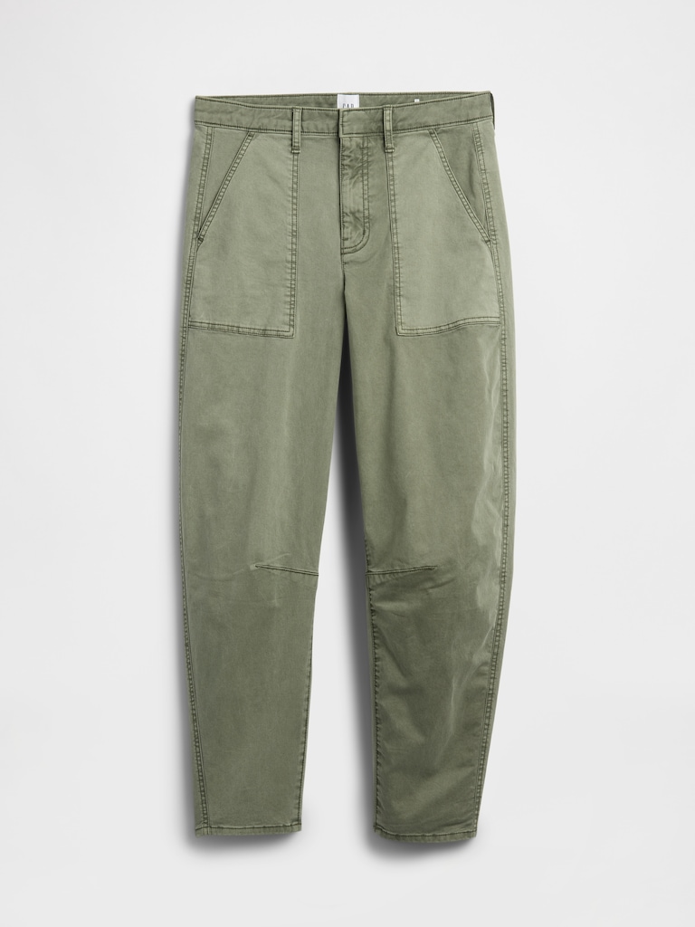 High Rise Barrel Khakis
