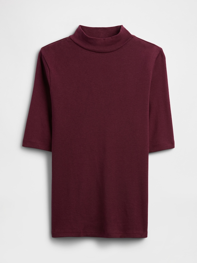 Modern Ribbed Mockneck T-Shirt