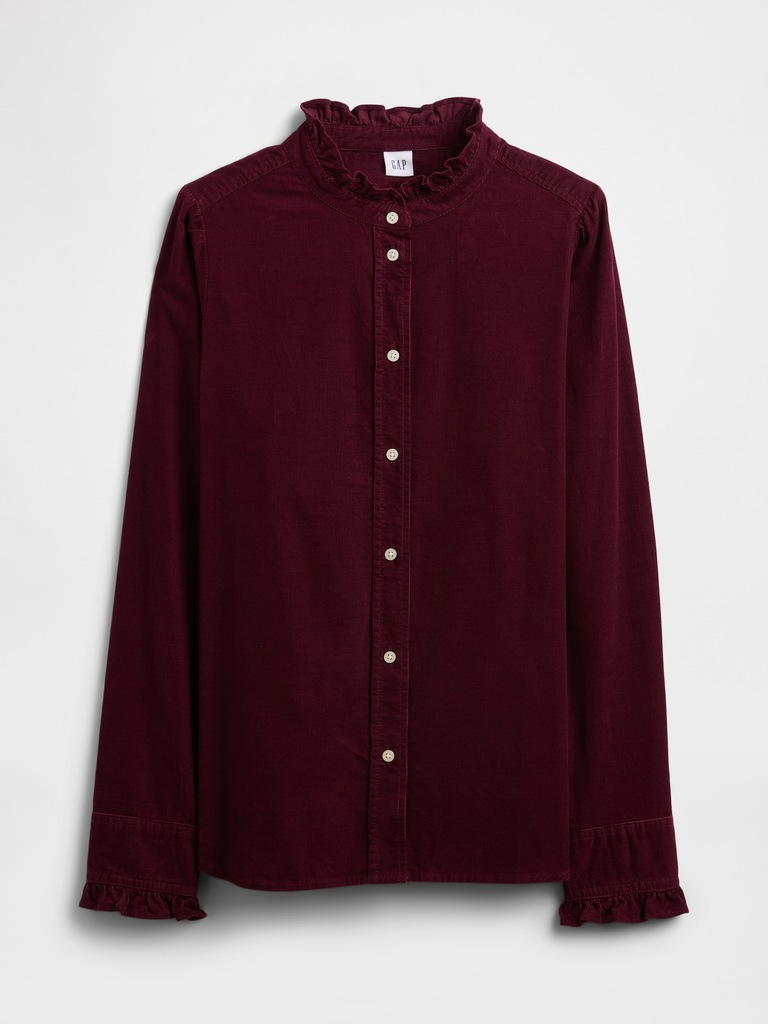 Corduroy Ruffle Shirt
