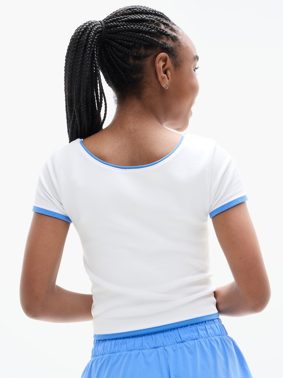 Athleta Girl Rise Above Rib Crop Tee