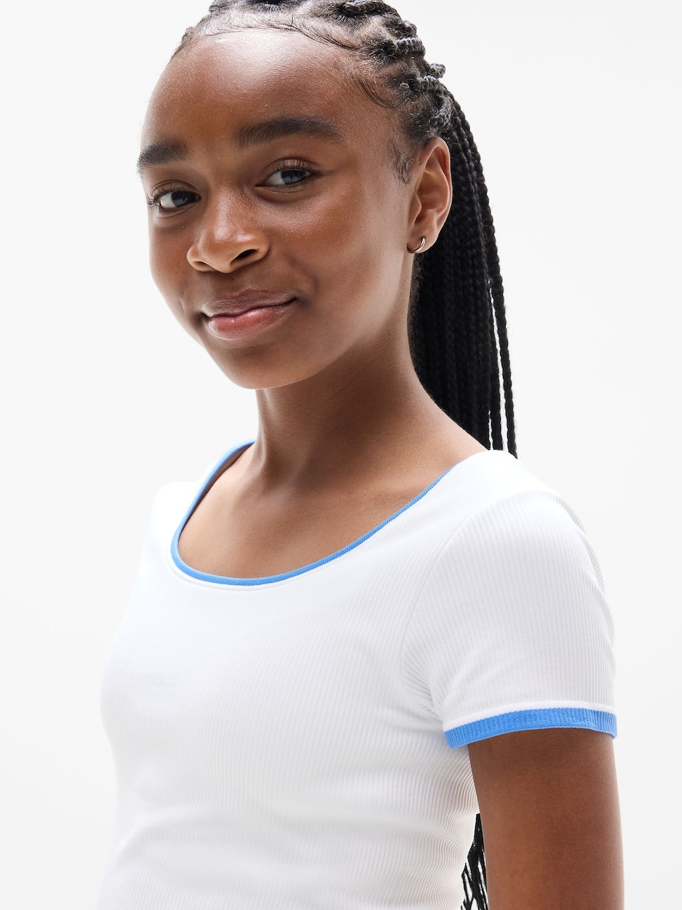 Athleta Girl Rise Above Rib Crop Tee