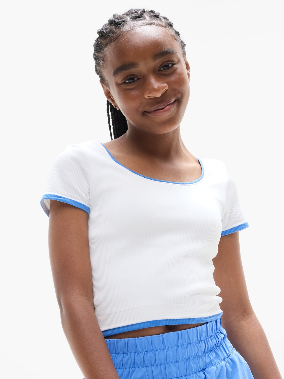 Athleta Girl Rise Above Rib Crop Tee