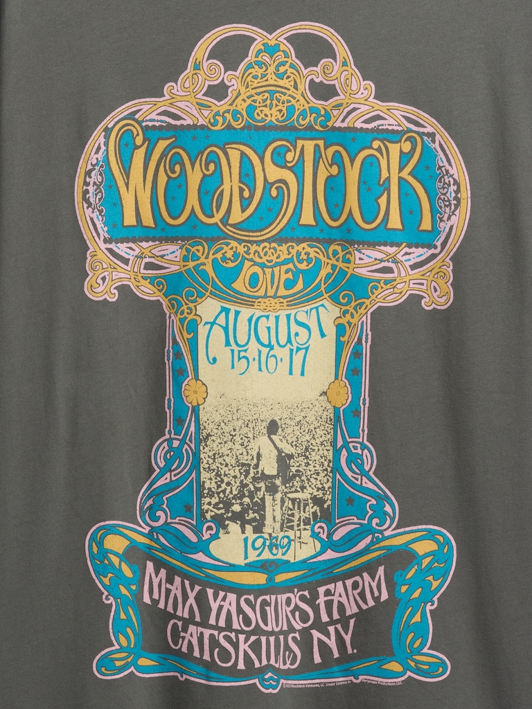 Relaxed Woodstock Graphic T-Shirt