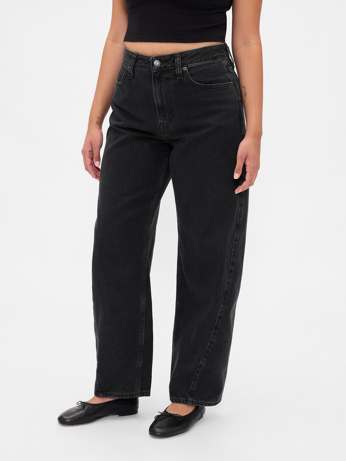 Curvy High Rise Barrel Jeans