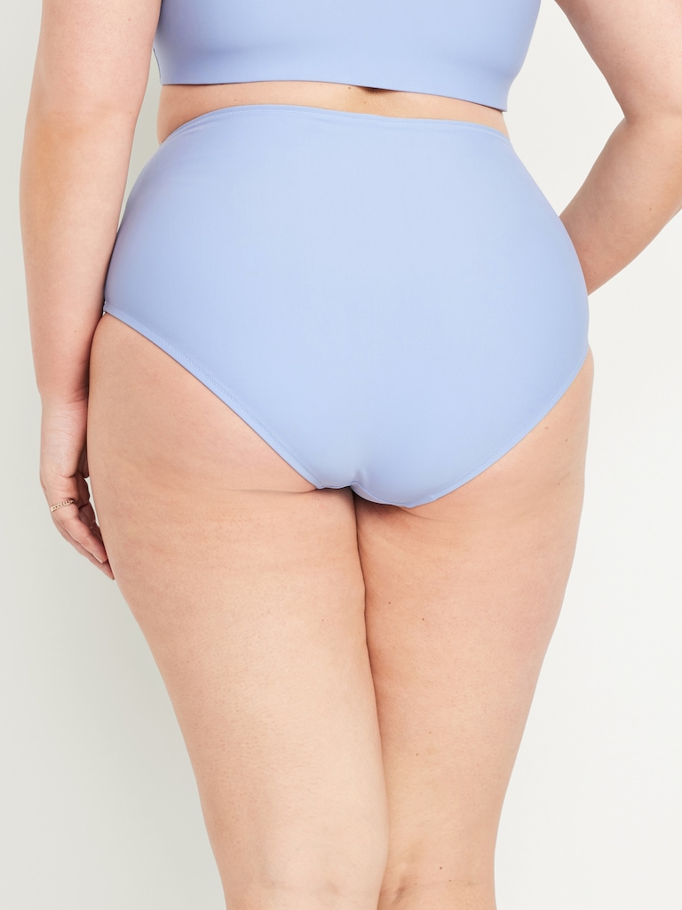 Matte High-Waisted Bikini Swim Bottoms