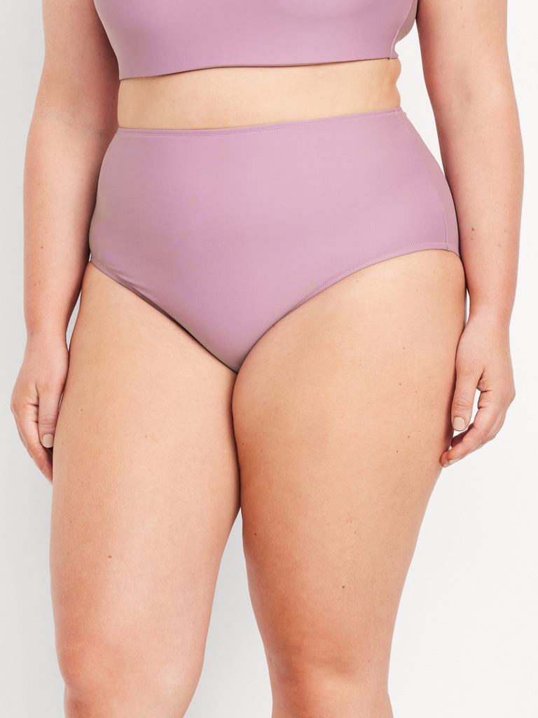 Matte High-Waisted Bikini Swim Bottoms