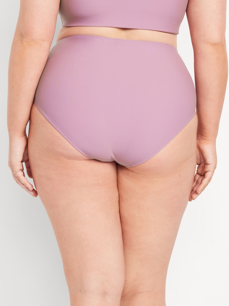 Matte High-Waisted Bikini Swim Bottoms