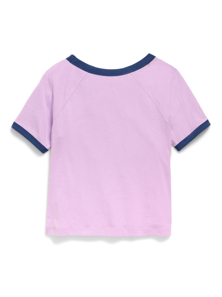 Fitted Short-Sleeve Graphic T-Shirt for Girls