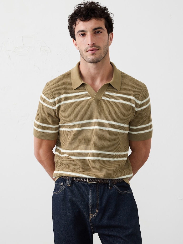 Refined Johnny-Collar Polo