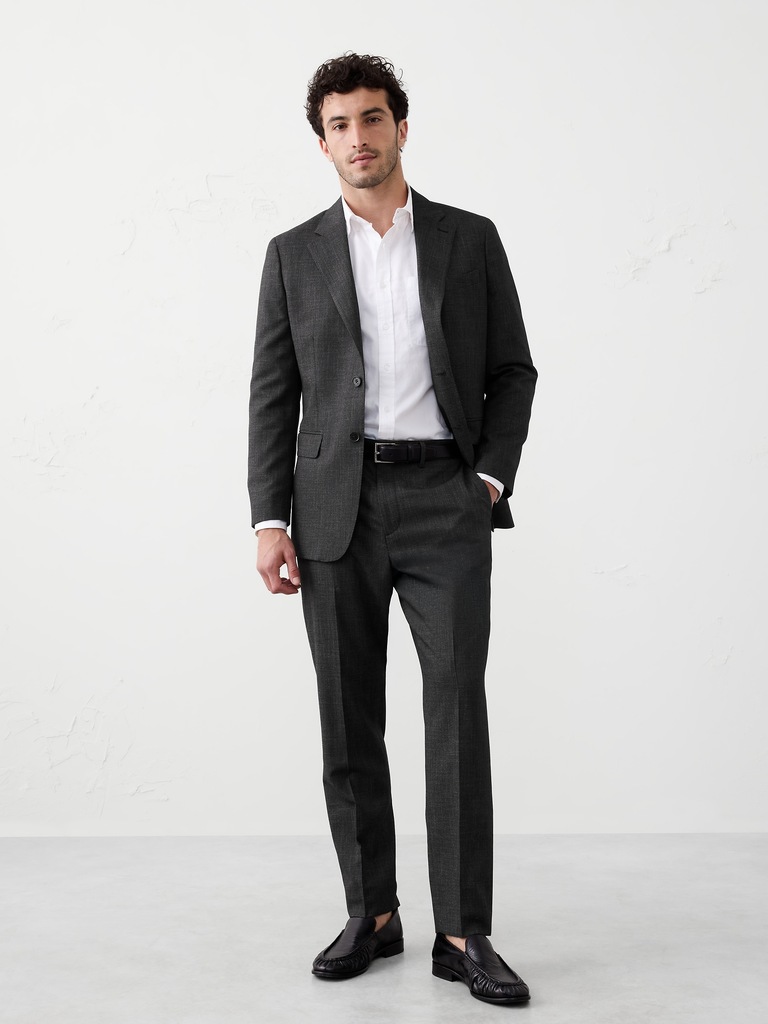 Tailored-Fit Crosshatch Suit Trouser