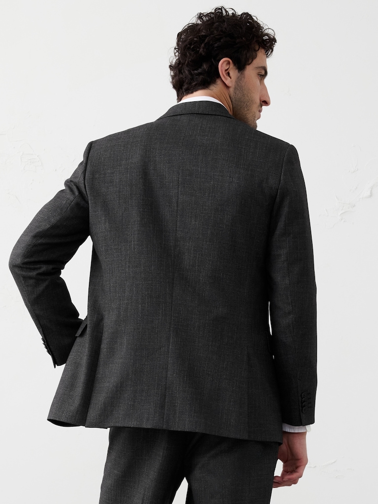Tailored-Fit Crosshatch Suit Jacket