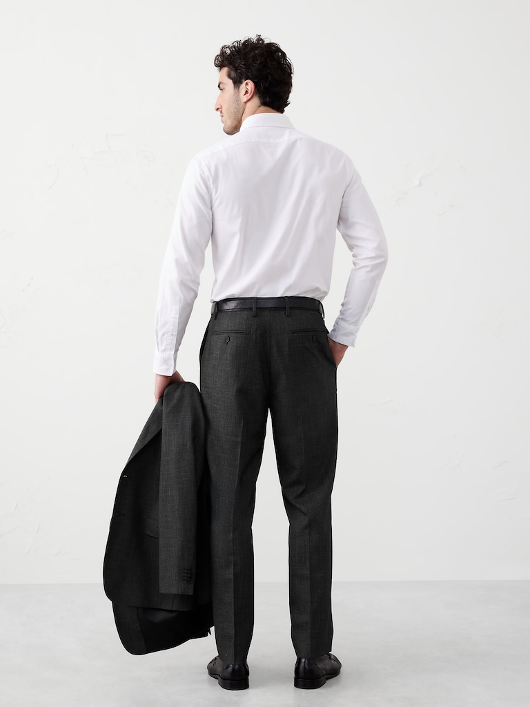 Tailored-Fit Crosshatch Suit Trouser
