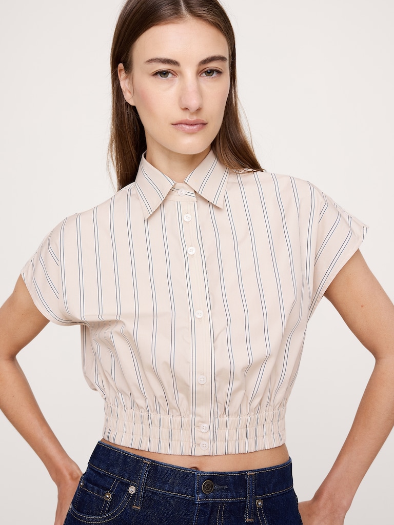 Cotton Poplin Cropped Shirt