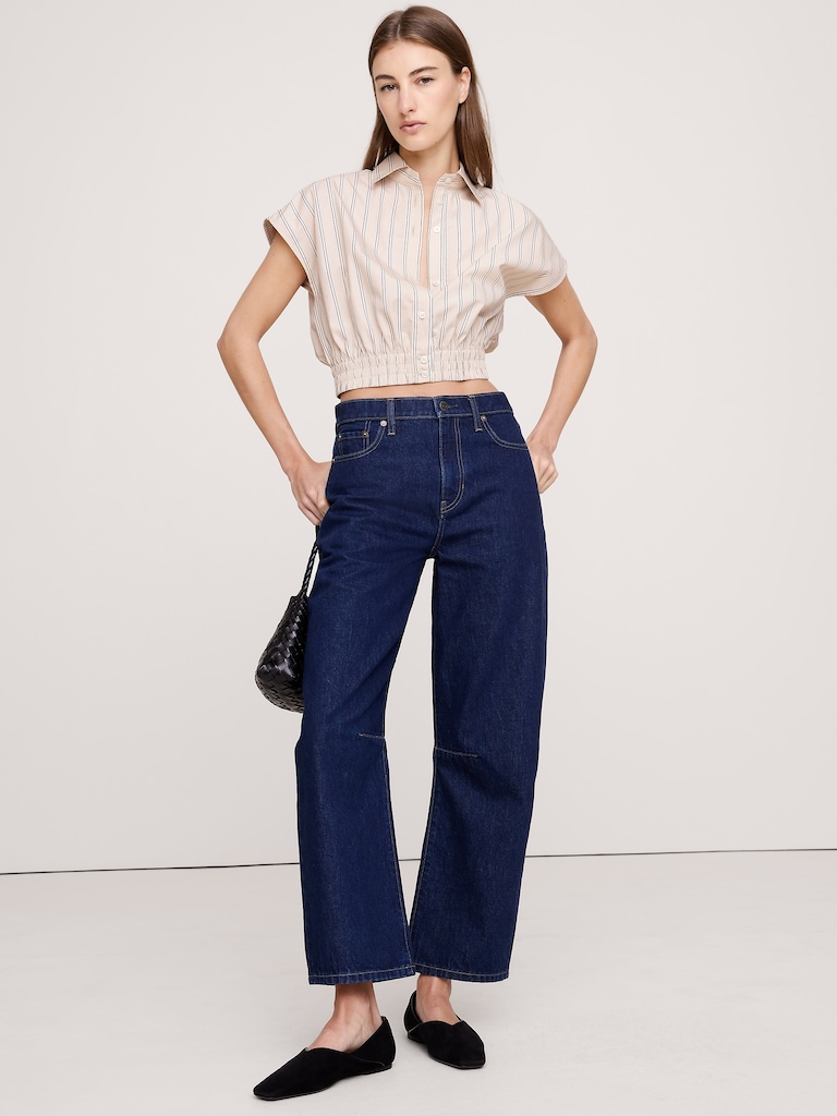 Cotton Poplin Cropped Shirt