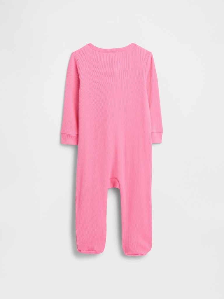 Baby Ribbed Two-Way Zip One-Piece