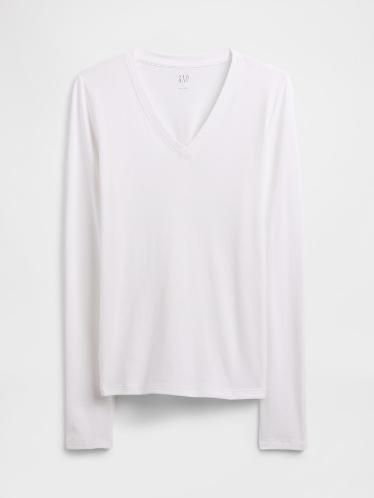 Modern Ribbed V-Neck T-Shirt