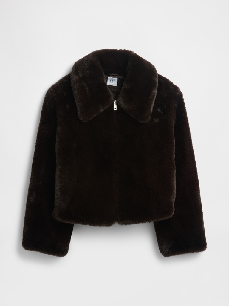 100% Recycled Relaxed Faux-Fur Jacket