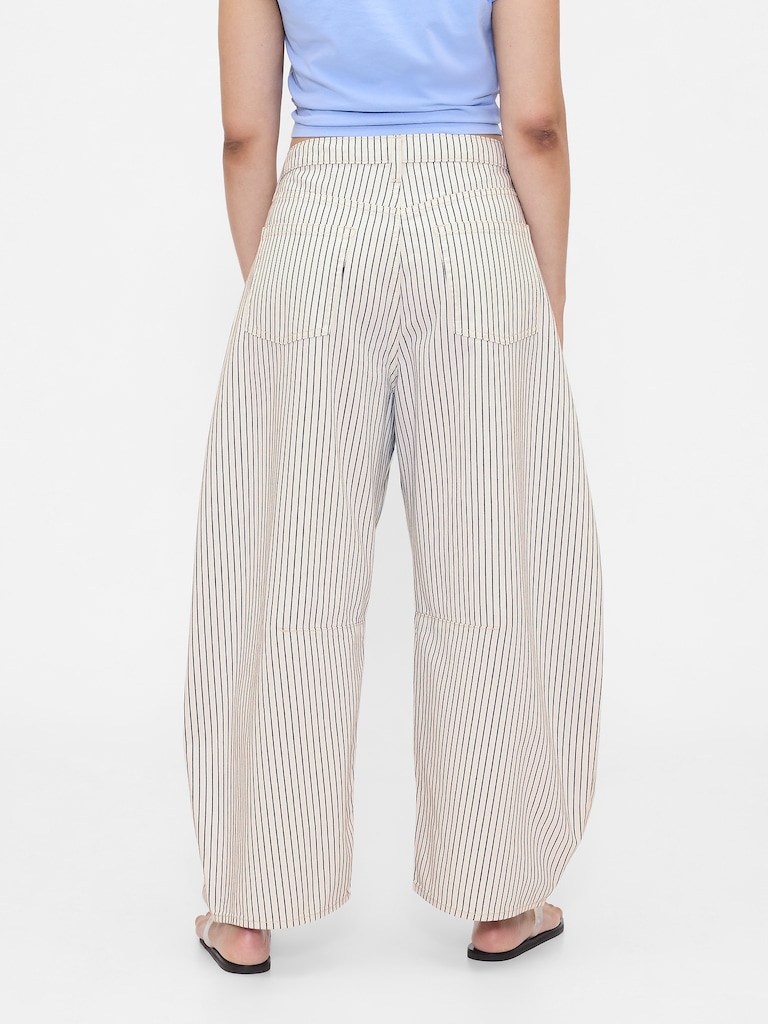 High Rise Denim Stripe Horseshoe Jeans