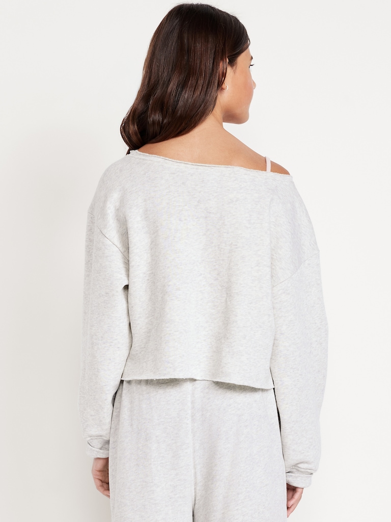 Boat-Neck Graphic Sweatshirt for Girls