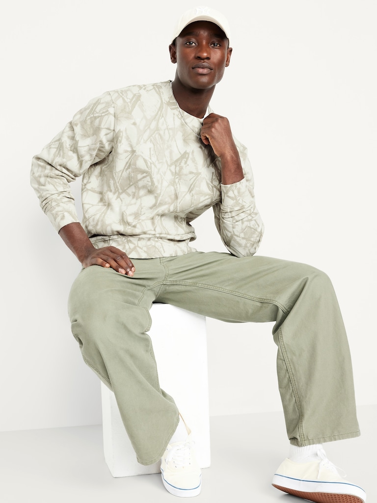 Loose Printed Rotation Crew-Neck Sweatshirt