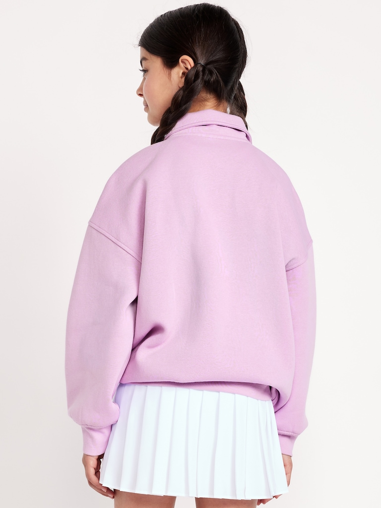 Oversized Snap-Button Sweatshirt for Girls