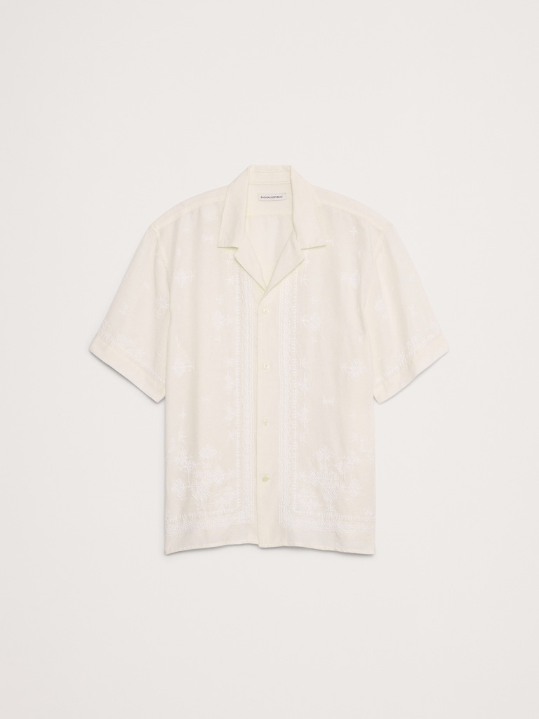 The White Lotus Embroidered Tencel™-Linen Resort Shirt