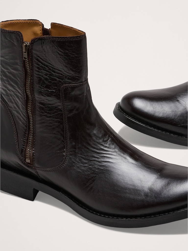Leather Double-Zip Boot