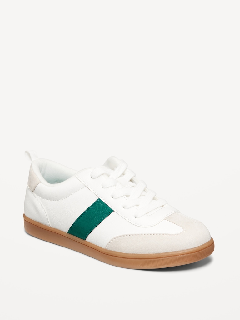 Faux-Leather Lace-Up Soccer Sneakers for Boys