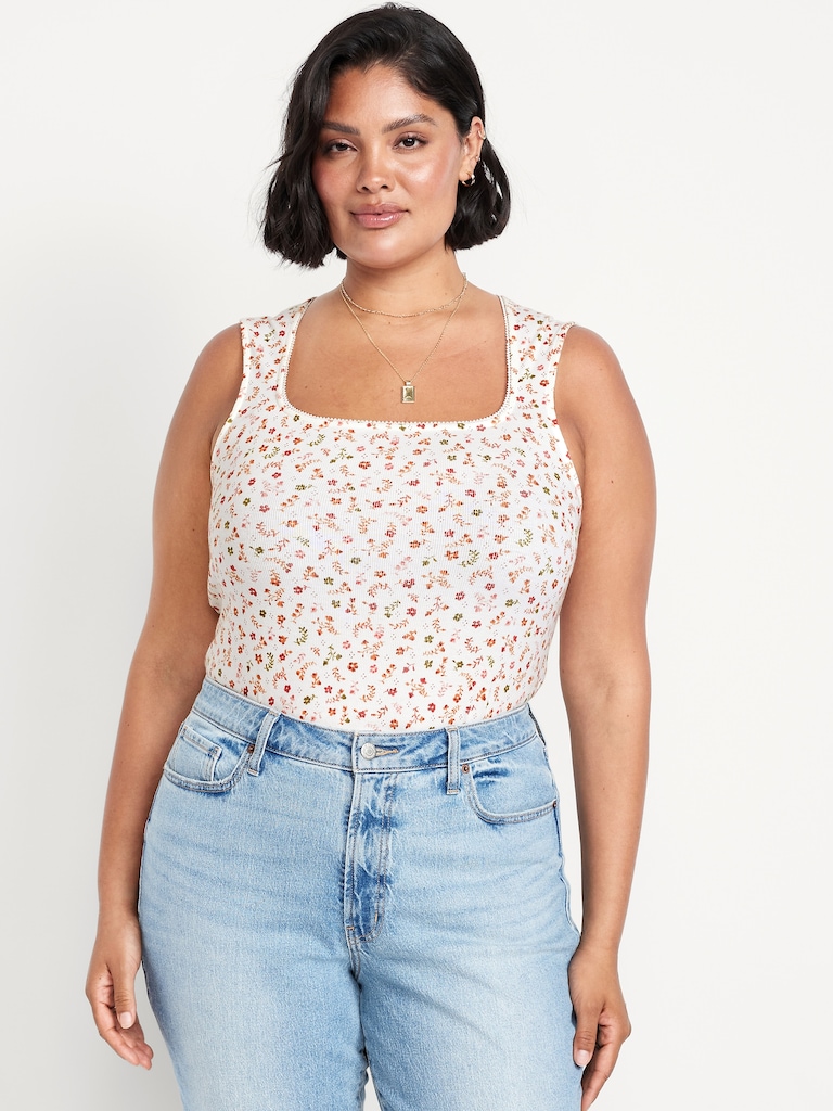 Trapeze-Neck Floral Top
