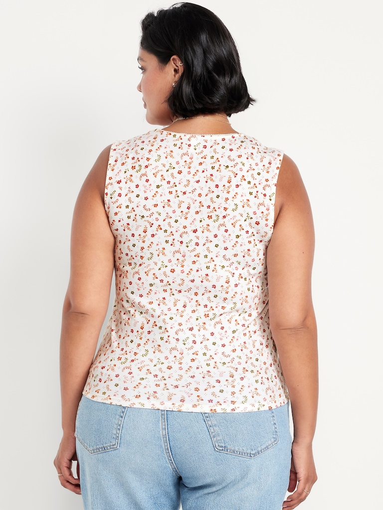 Trapeze-Neck Floral Top