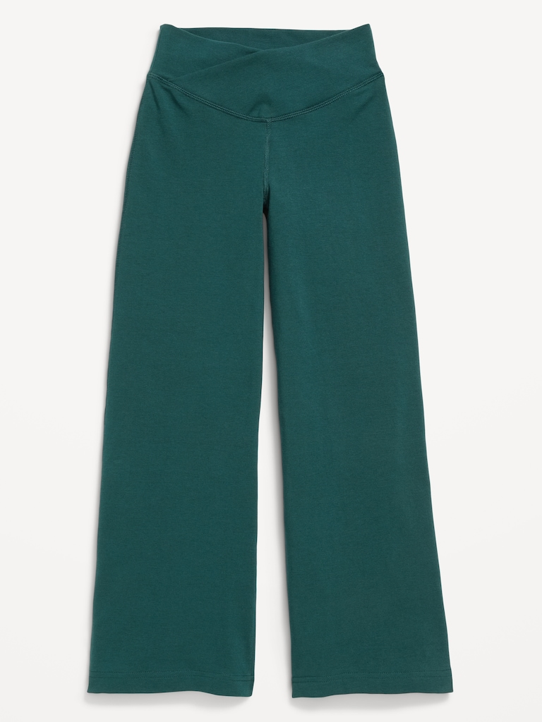 High-Waisted PowerChill Crossover Wide-Leg Leggings for Girls