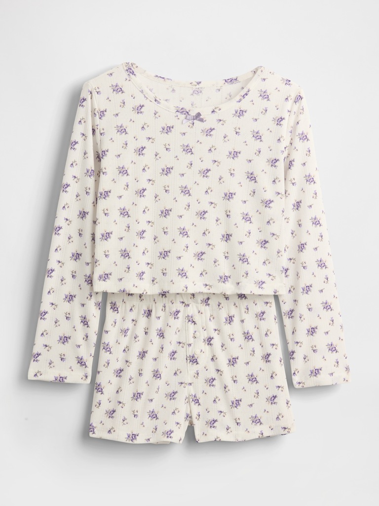 Kids Recycled Pointelle PJ Short Set