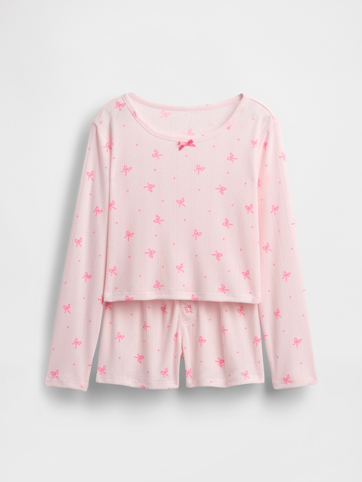 Kids Recycled Pointelle PJ Short Set