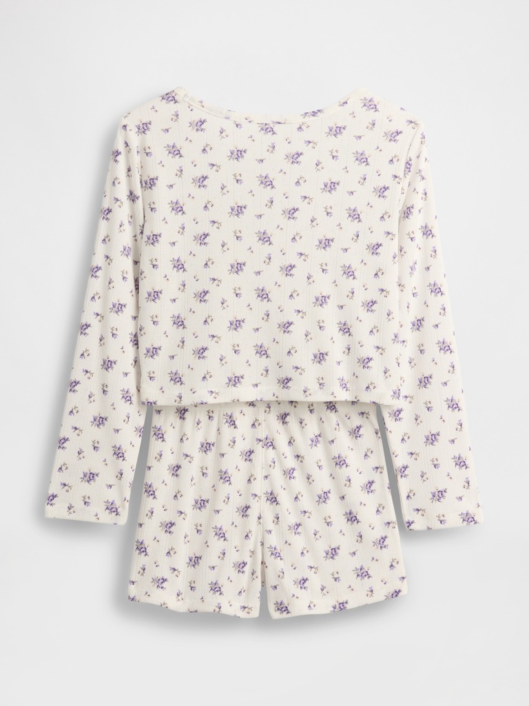 Kids Recycled Pointelle PJ Short Set