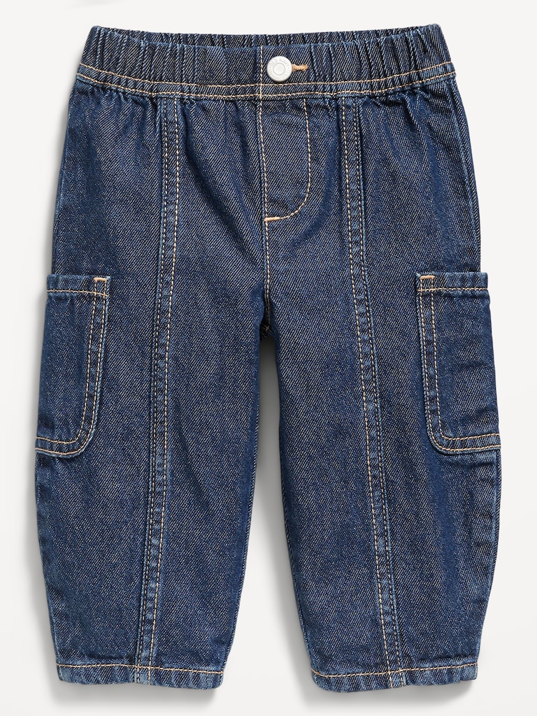 Baggy Barrel-Leg Cargo Jeans for Baby