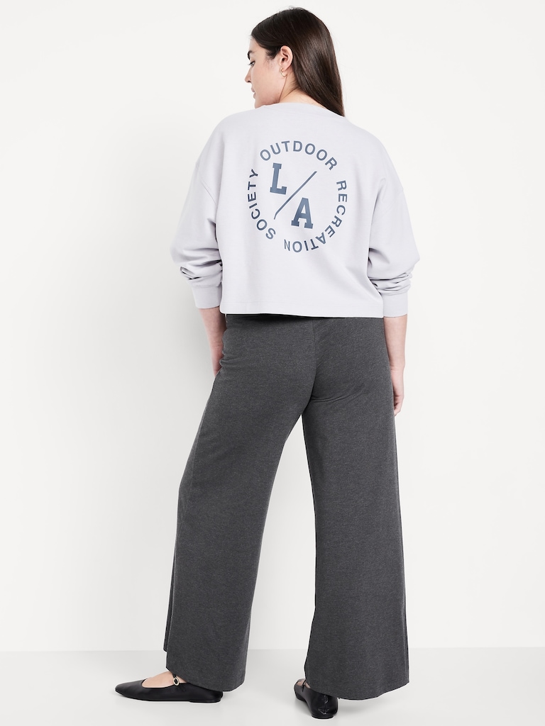 Mid-Rise Jersey Super Wide-Leg Leggings