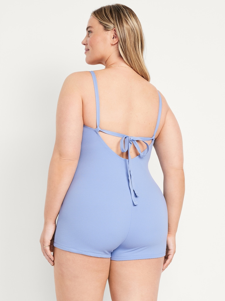 Textured Swim Romper -- 2.5-inch inseam