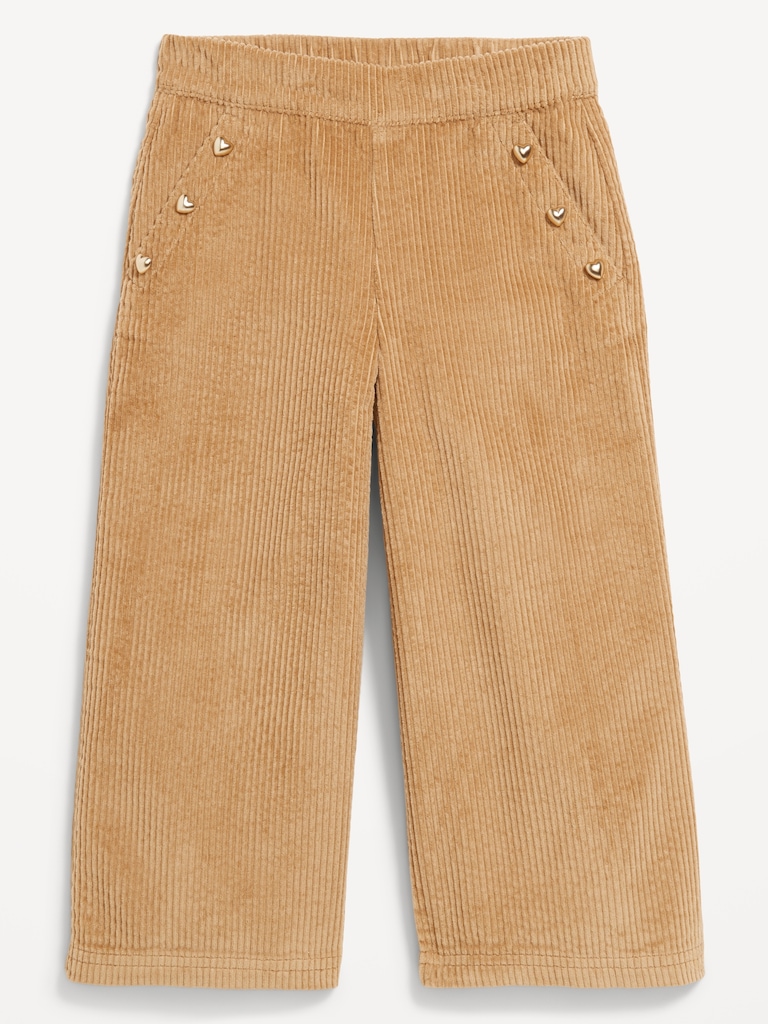 Pull-On Wide-Leg Corduroy Pants for Toddler Girls
