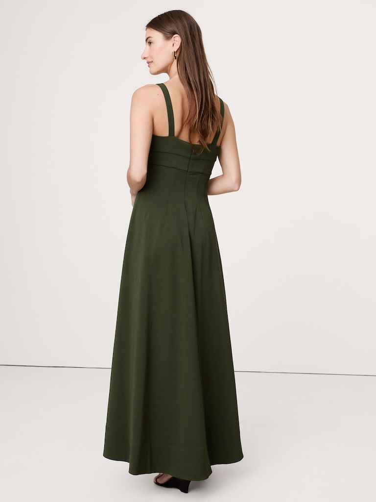 Stretch-Sateen Sweetheart Maxi Dress